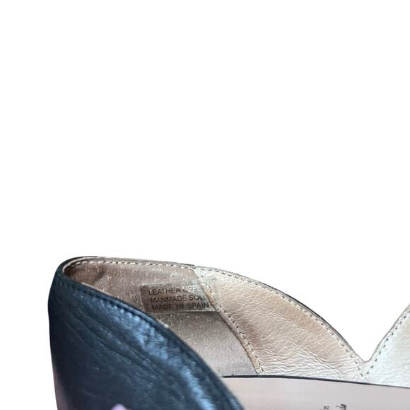KMB | Anthropologie Lalia Cut Out Leather Oxford Flats Ballet Quiet Luxury Black - Picture 9 of 11